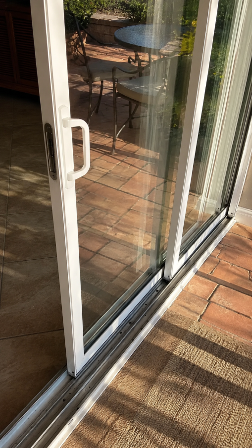 Door re-hung after track repair